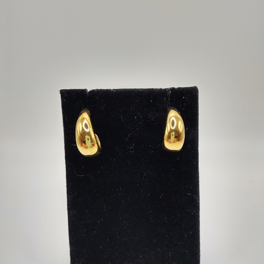 Vintage Gold‎ Tone Napier Hoop Shape Costume Earrings
